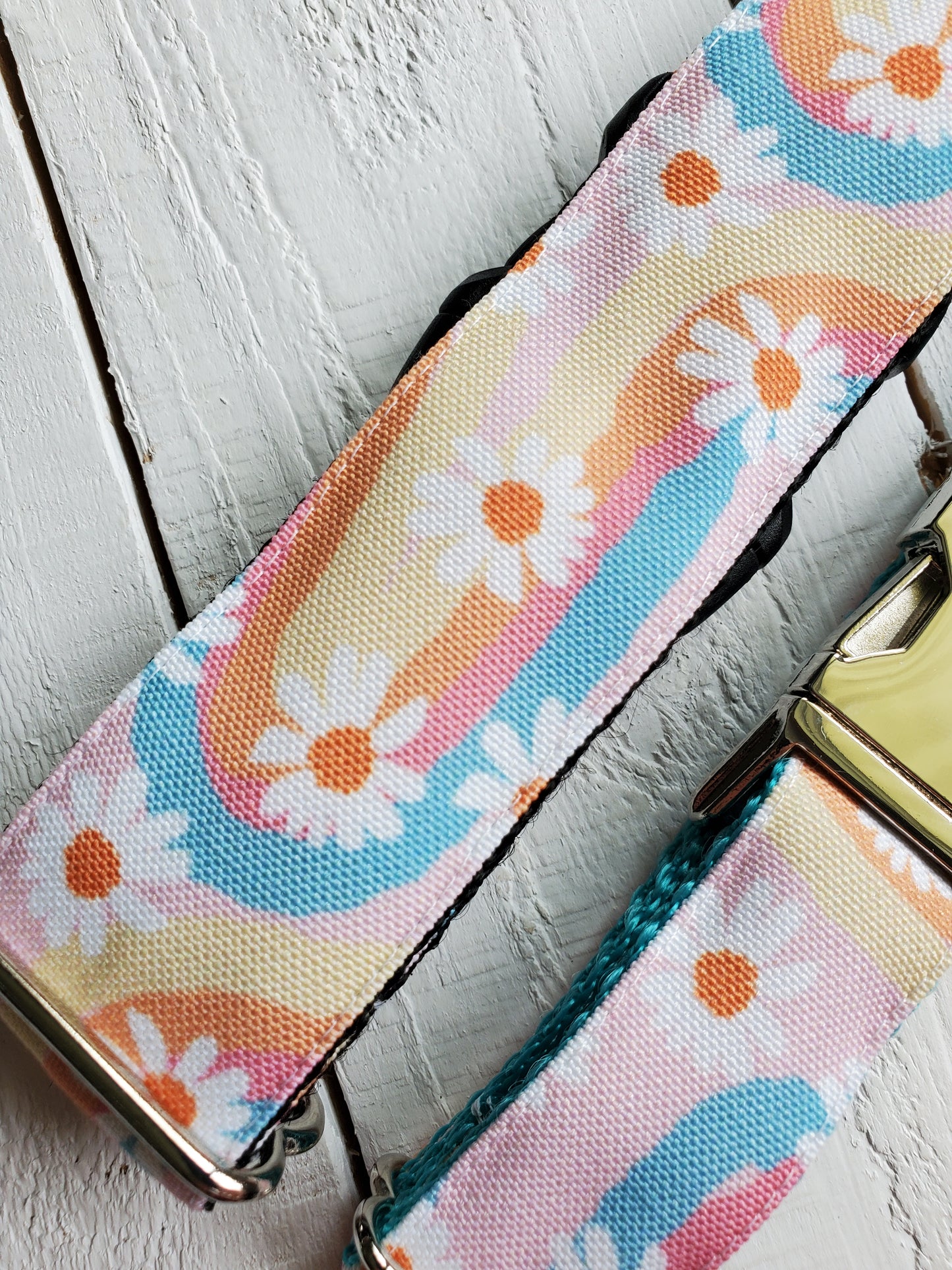 Pastel Rainbow Floral Dog Collar