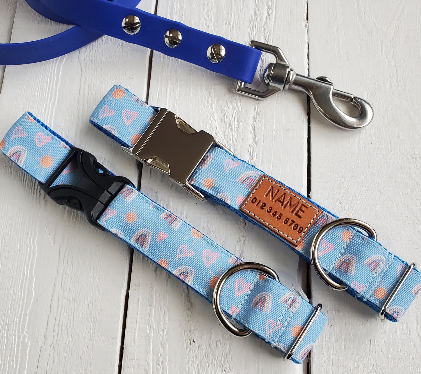 Rainbow, Hearts & Suns Dog Collar