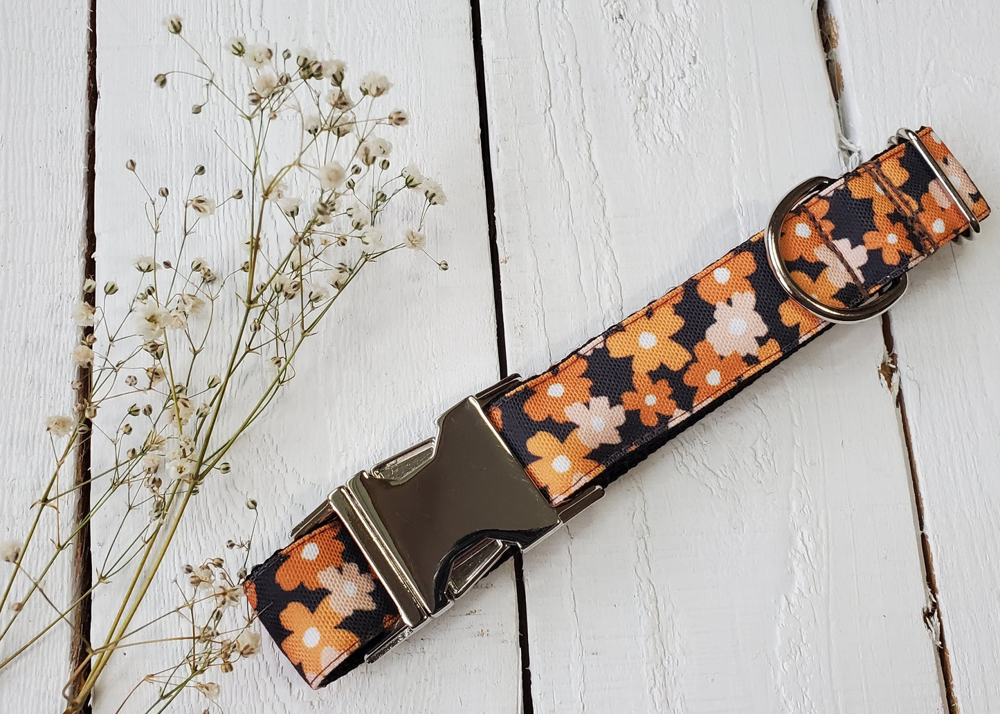 Neutral Floral Dog Collar