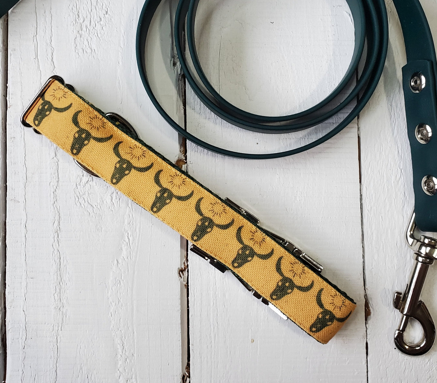Steer Skulls Dog Collar