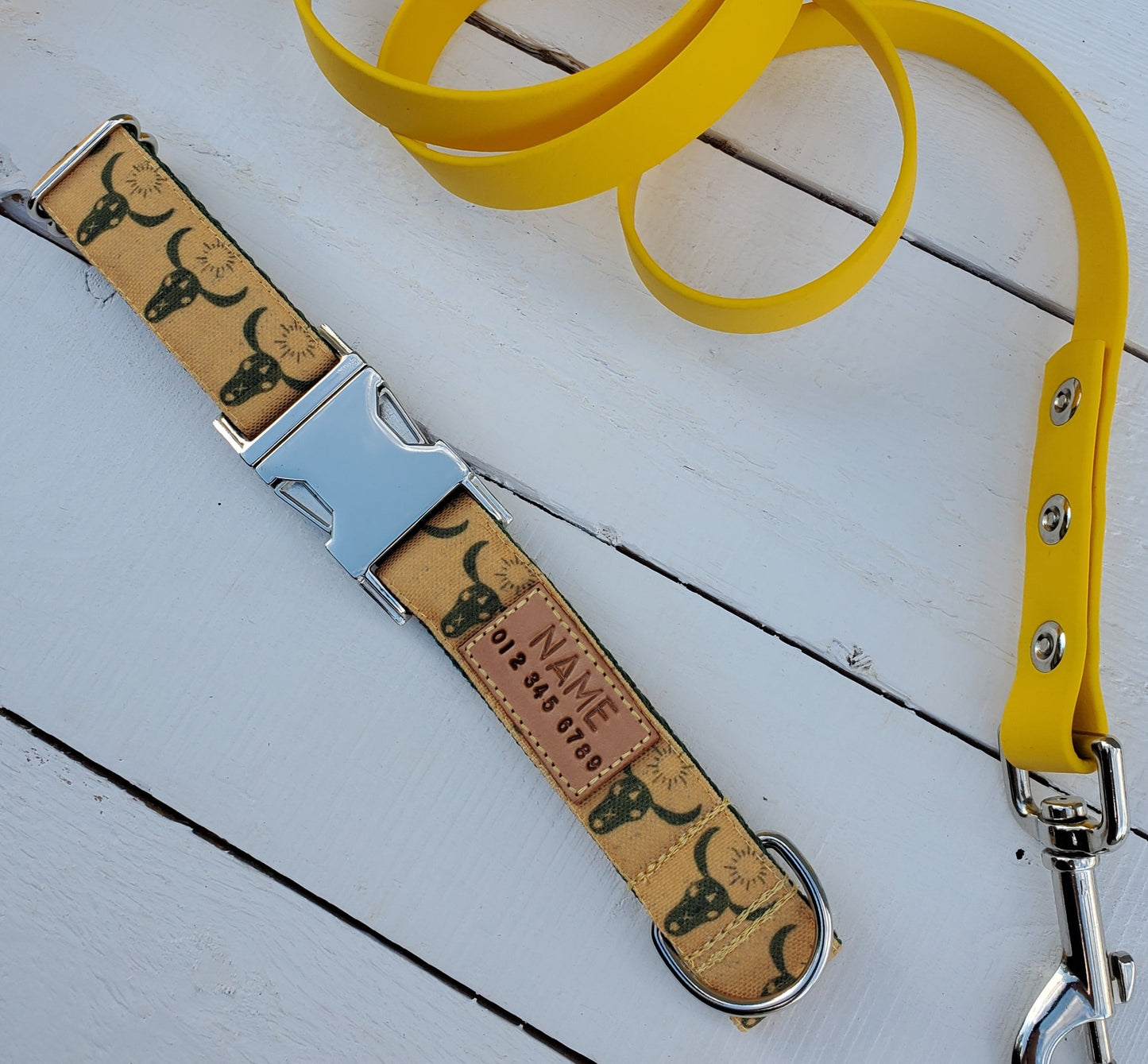 Steer Skulls Dog Collar