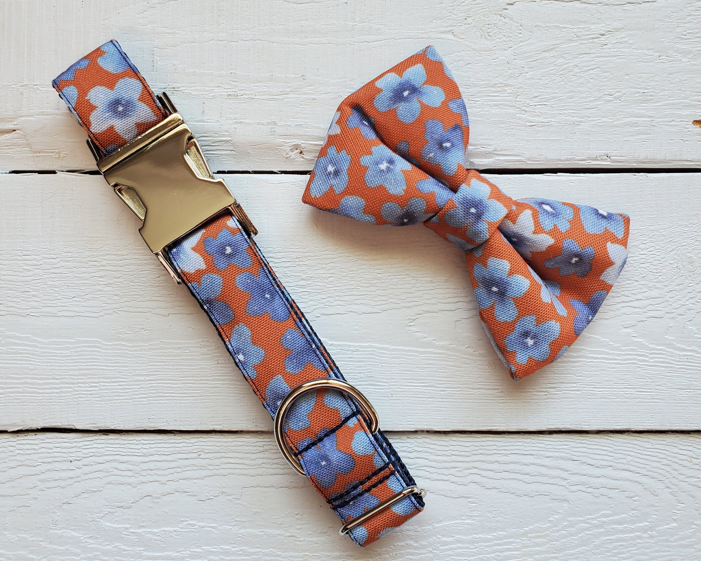 Indigo Floral Over-the-collar Bowtie