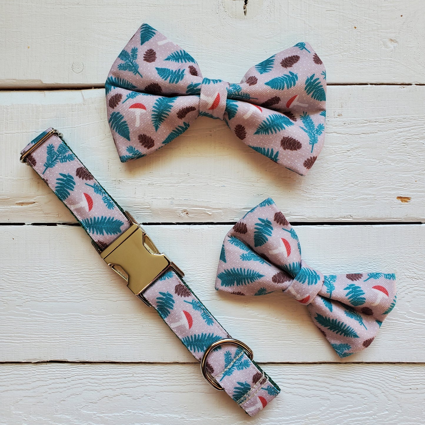 Mushrooms & Pine Over-the-collar Bowtie