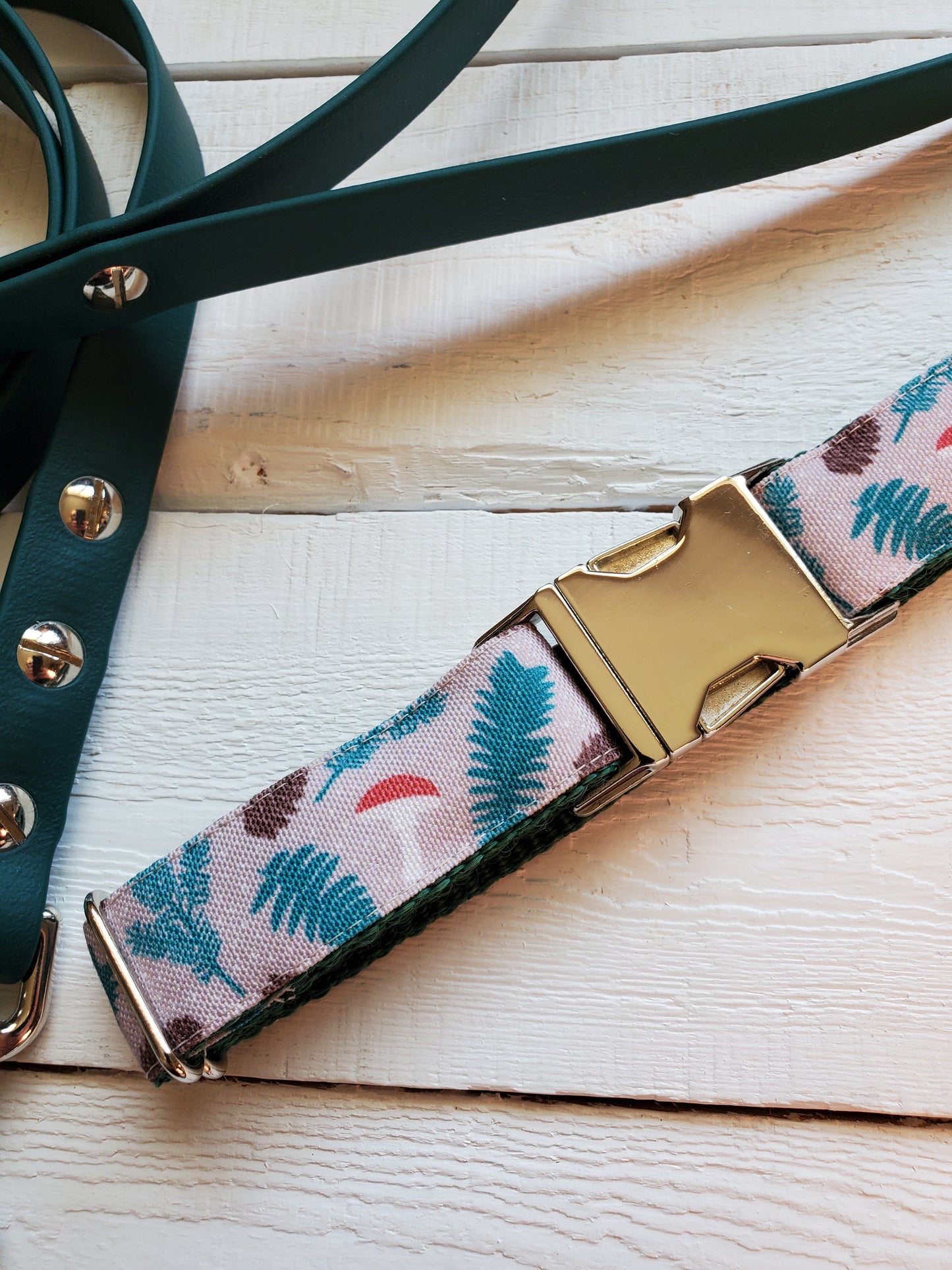 Mushrooms & Pine Dog Collar