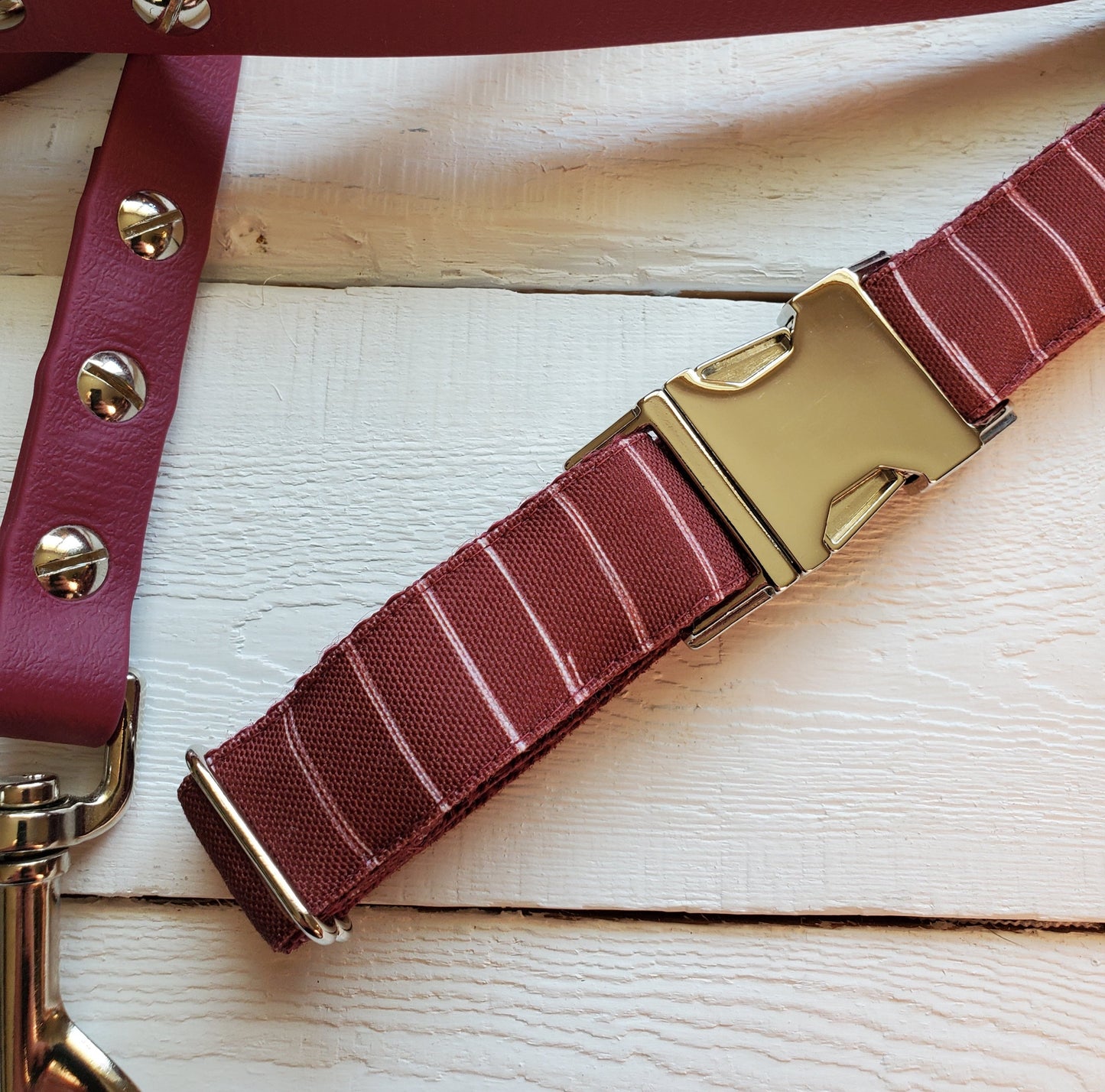 Wine Stripes Dog Collar