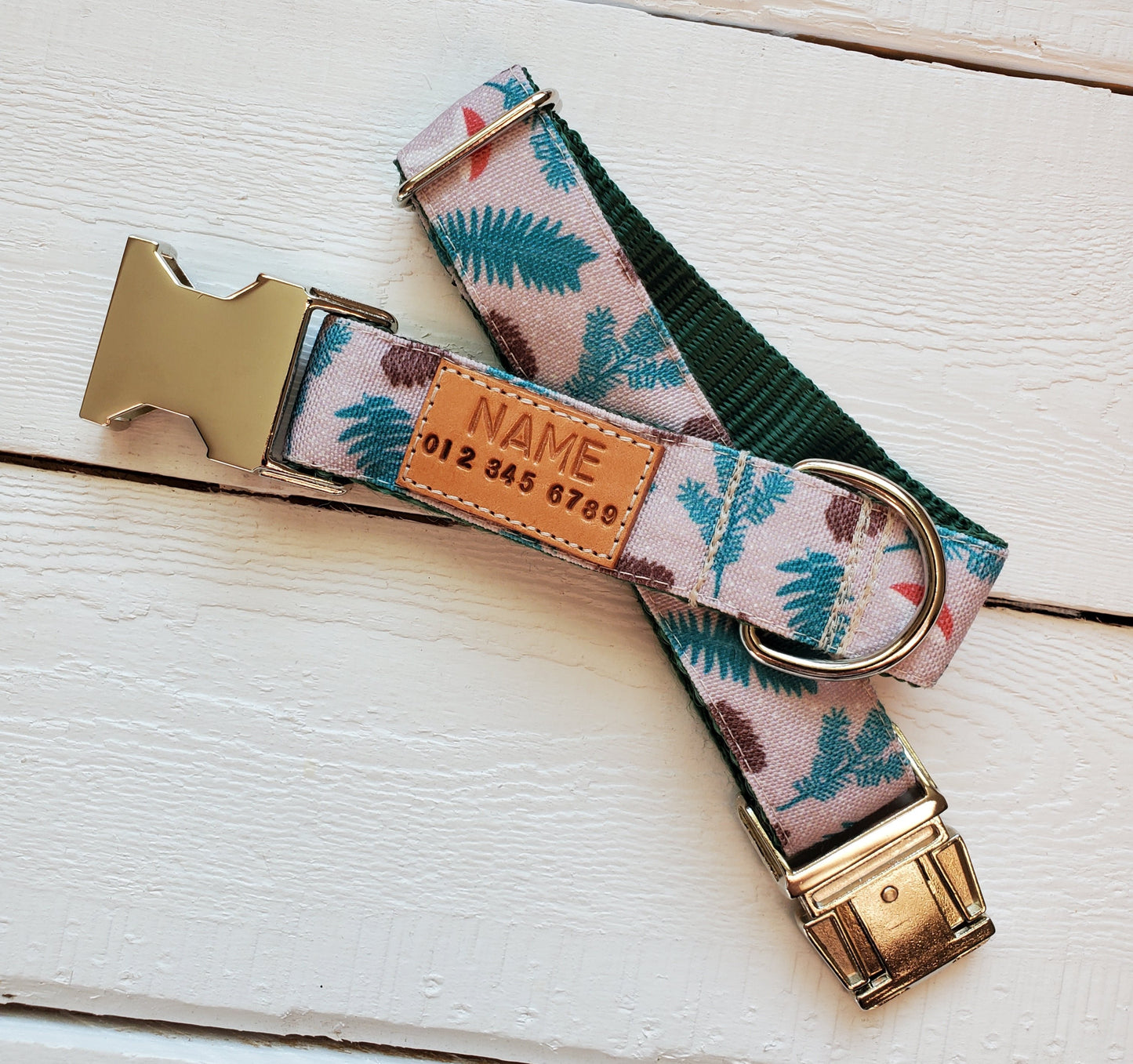 Mushrooms & Pine Dog Collar