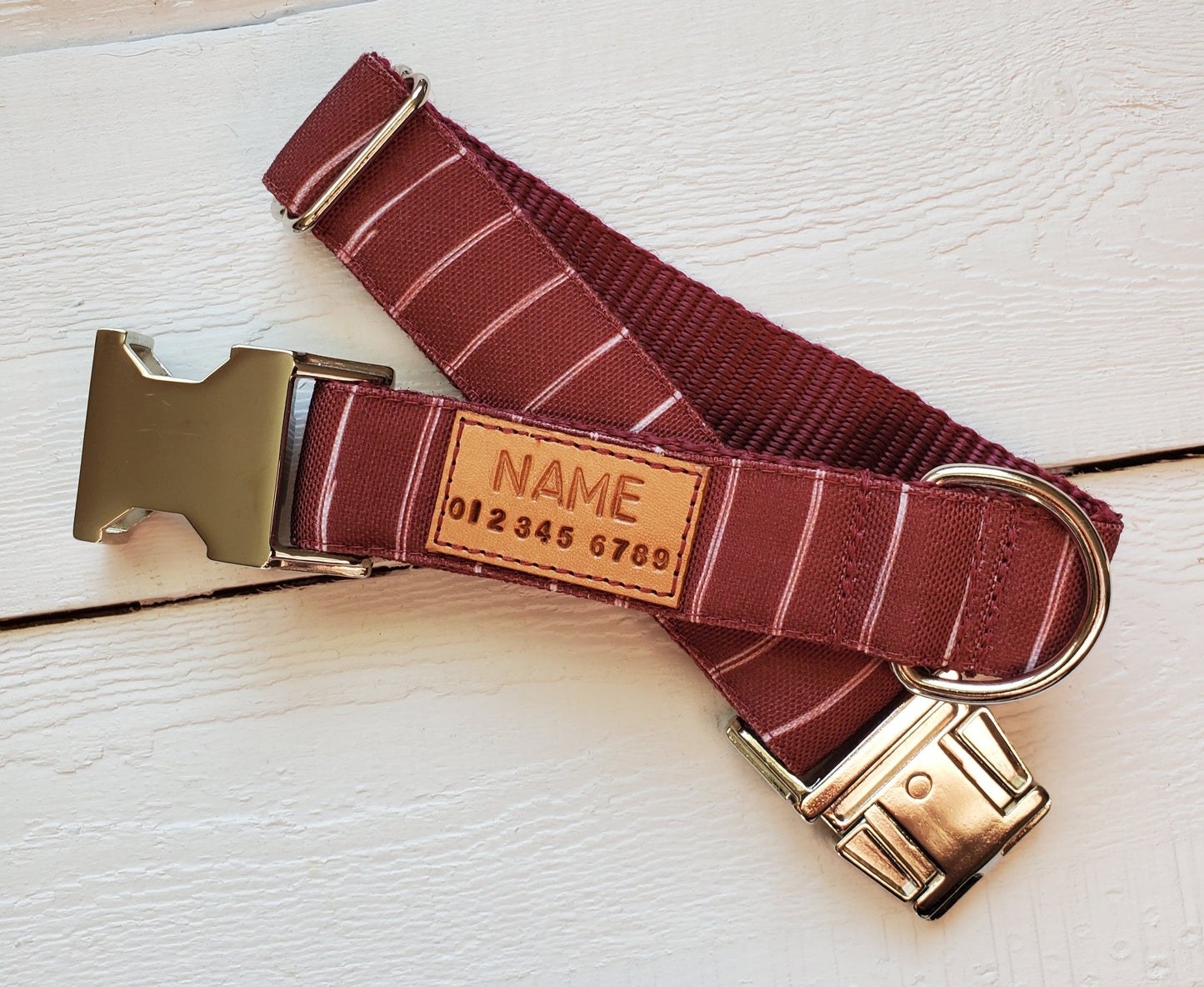 Wine Stripes Dog Collar