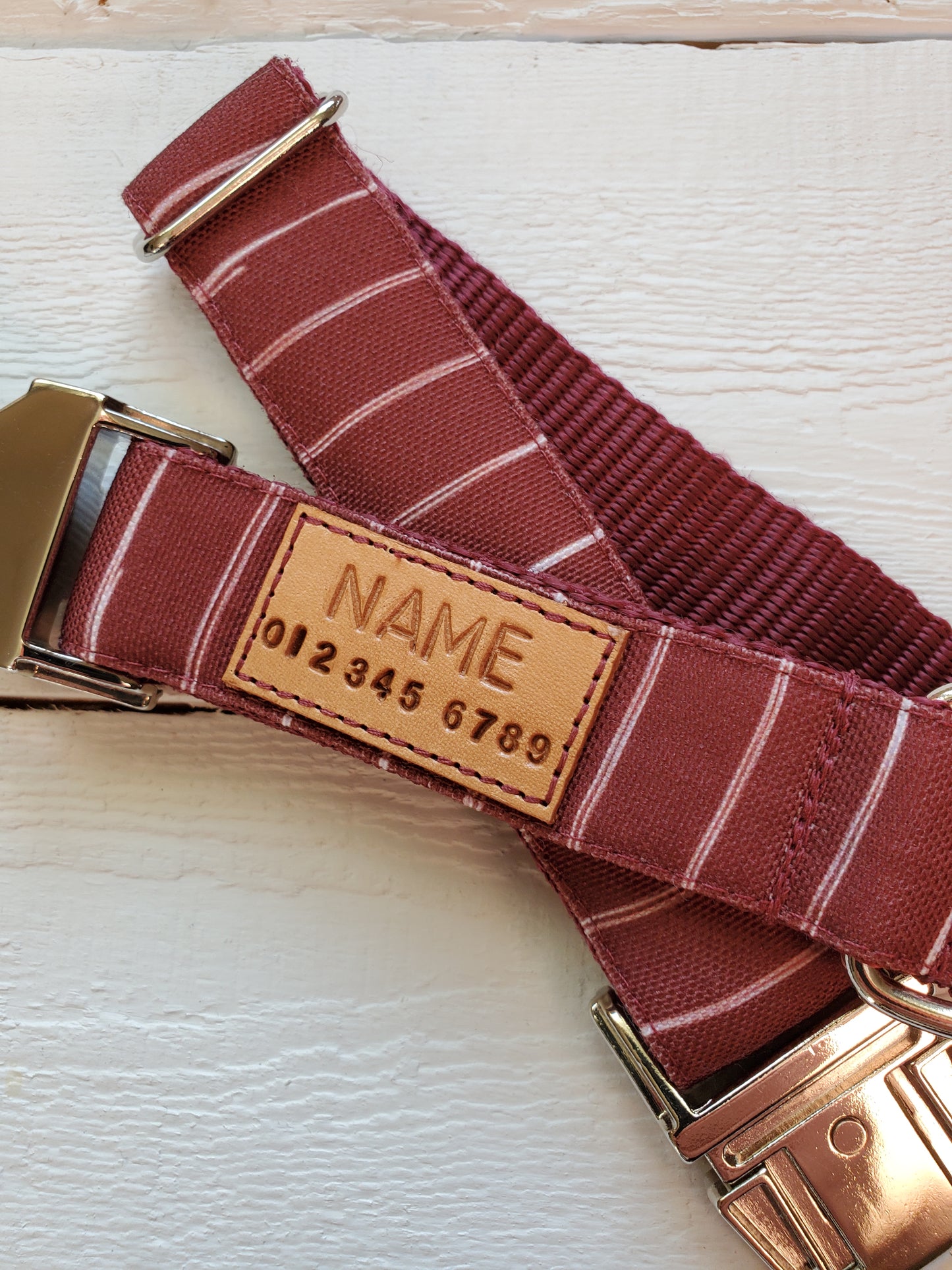 Wine Stripes Dog Collar