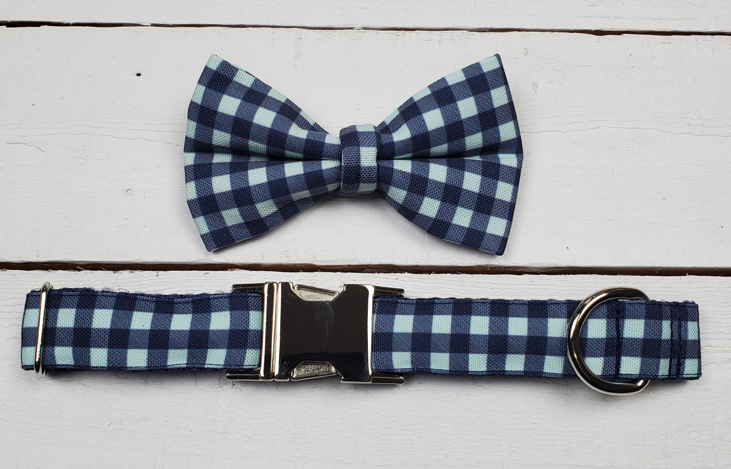 Light Blue & Navy Dog Collar