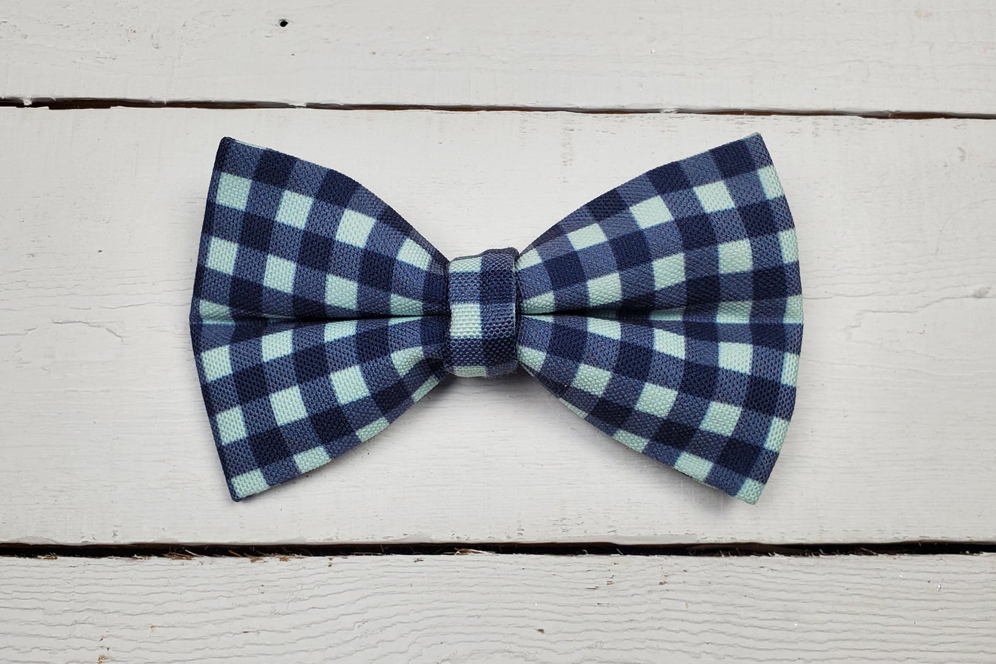 Light Blue & Navy Over-the-collar Bowtie