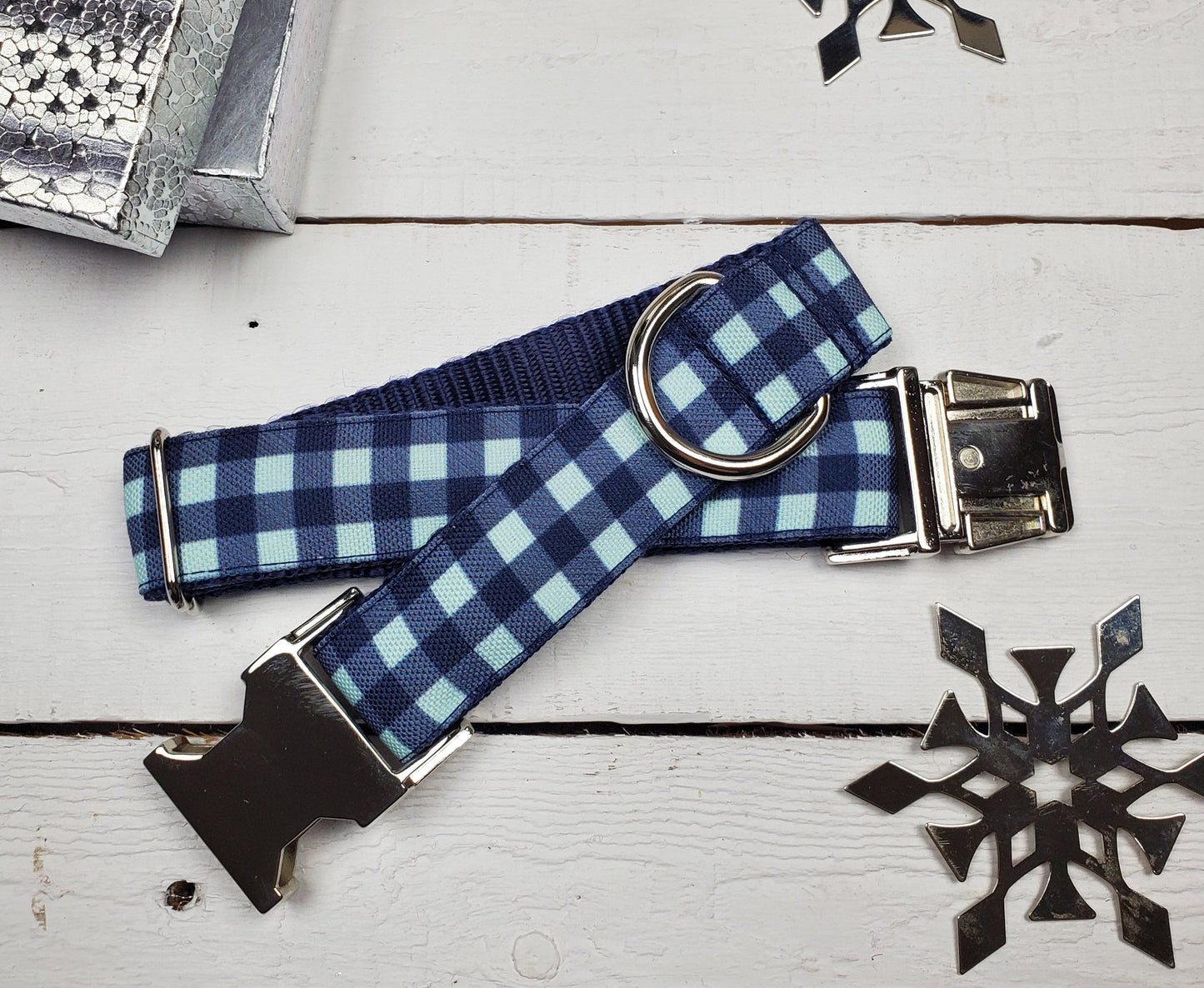 Light Blue & Navy Dog Collar