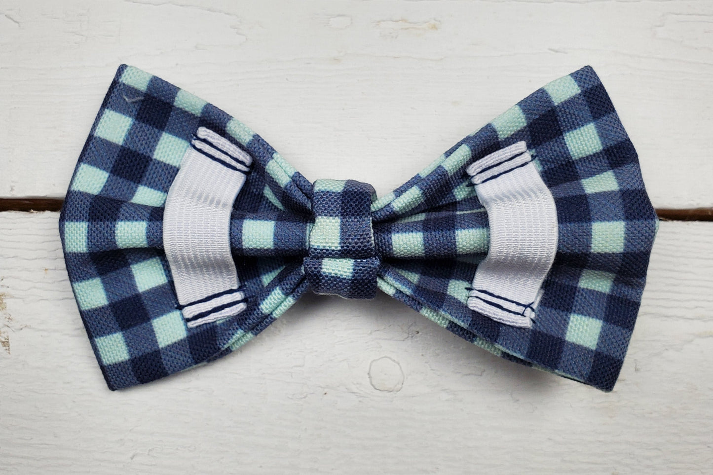 Light Blue & Navy Over-the-collar Bowtie