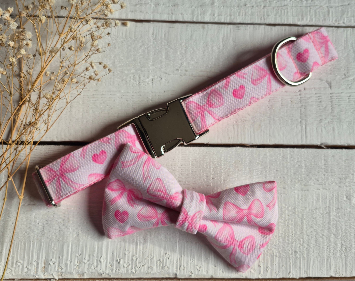 Pink Bows Dog Collar
