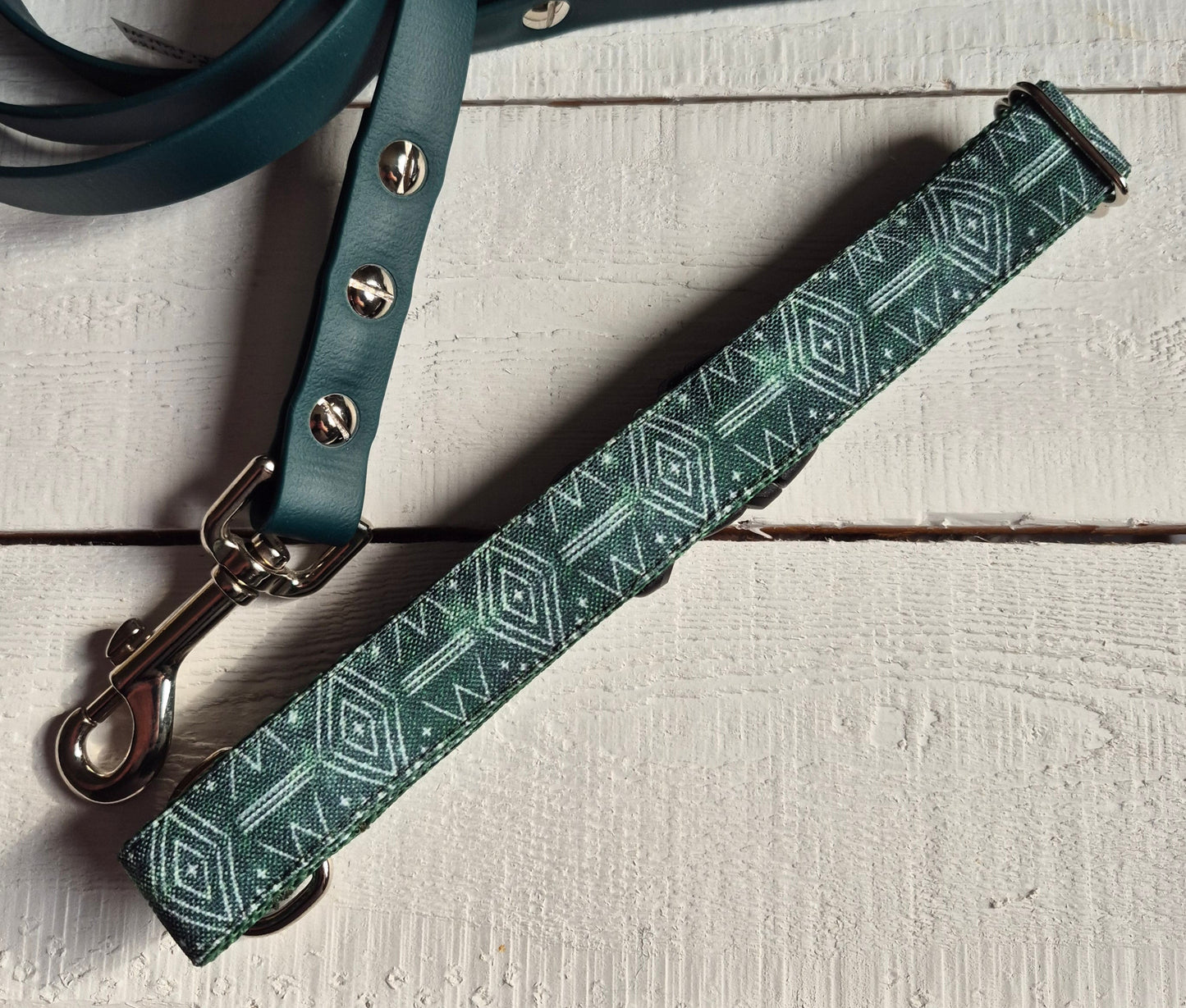 Rustic Green Geo Dog Collar