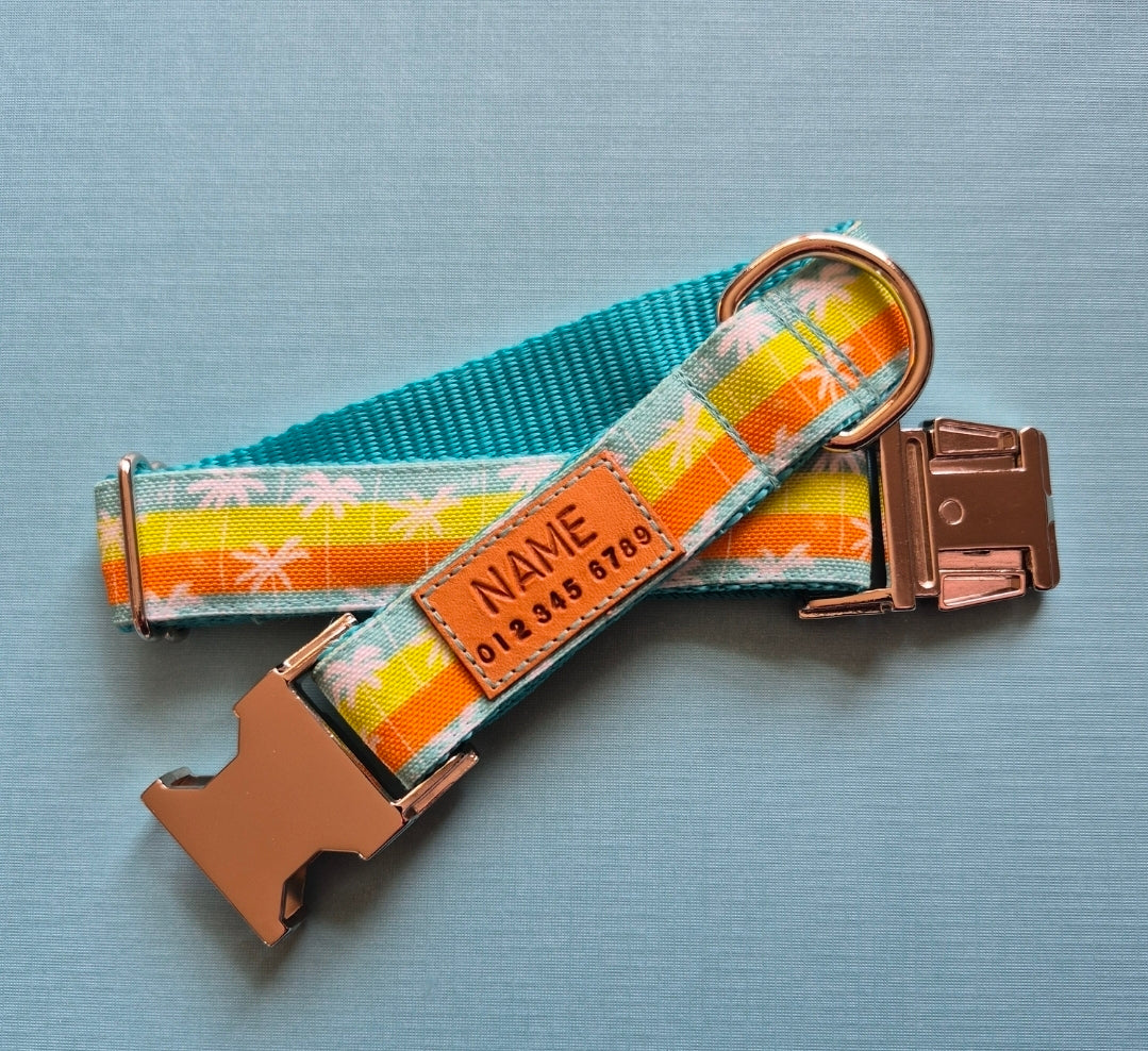 Palm Trees Sunset Dog Collar