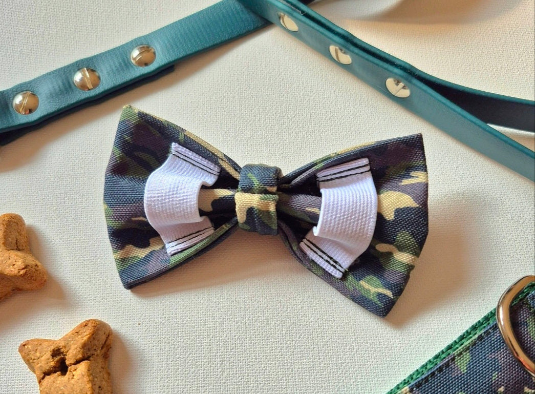 Green Camo Over-the-collar Bow