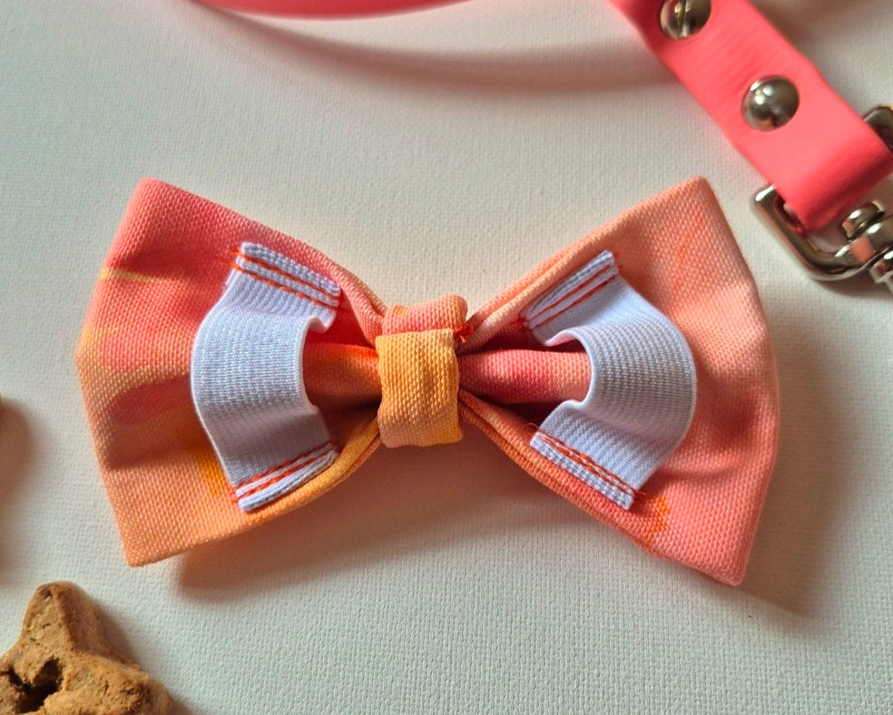 Orange Watercolor Over-the-collar Bow