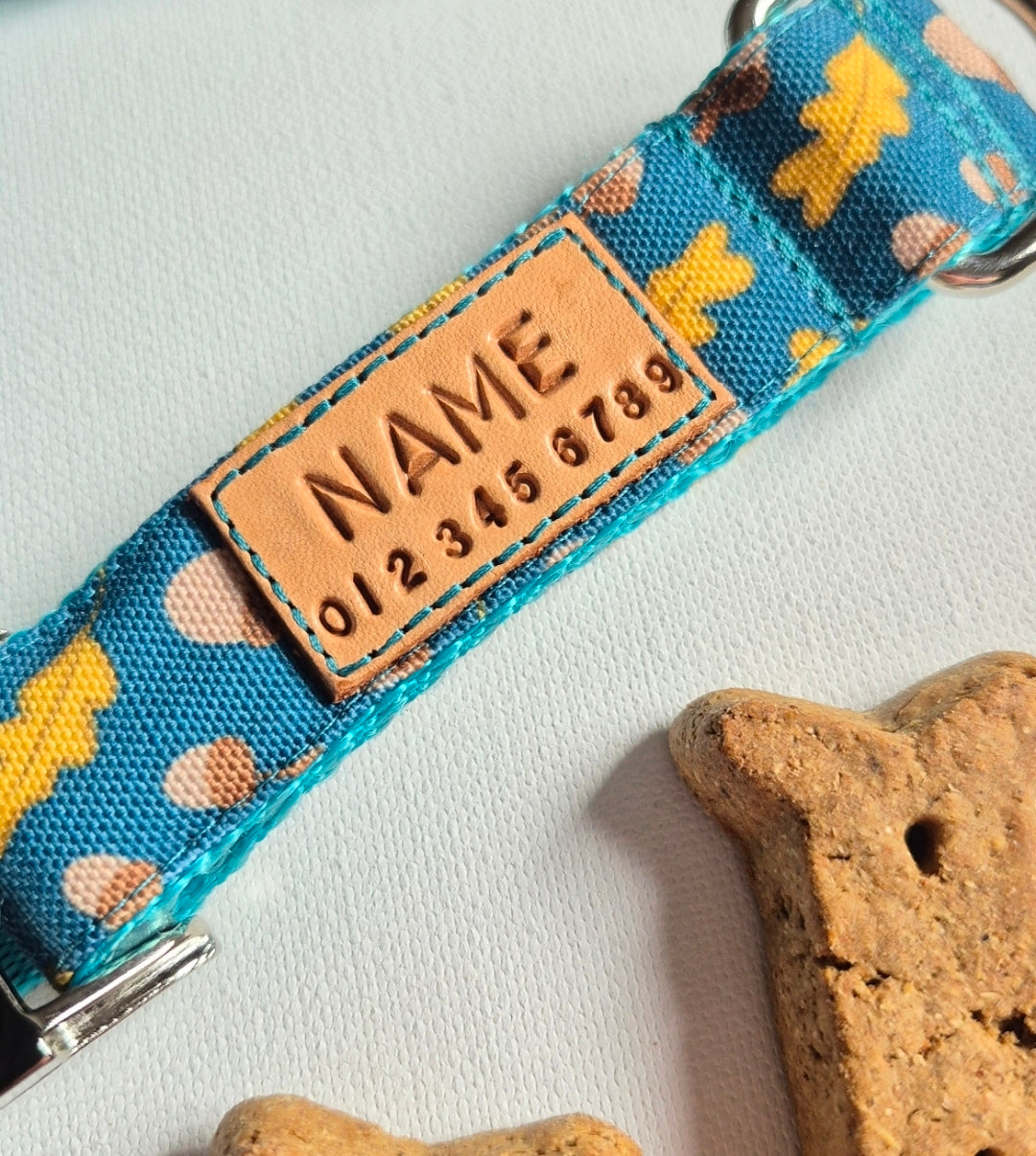 Golden Leaves & Acorns Dog Collar