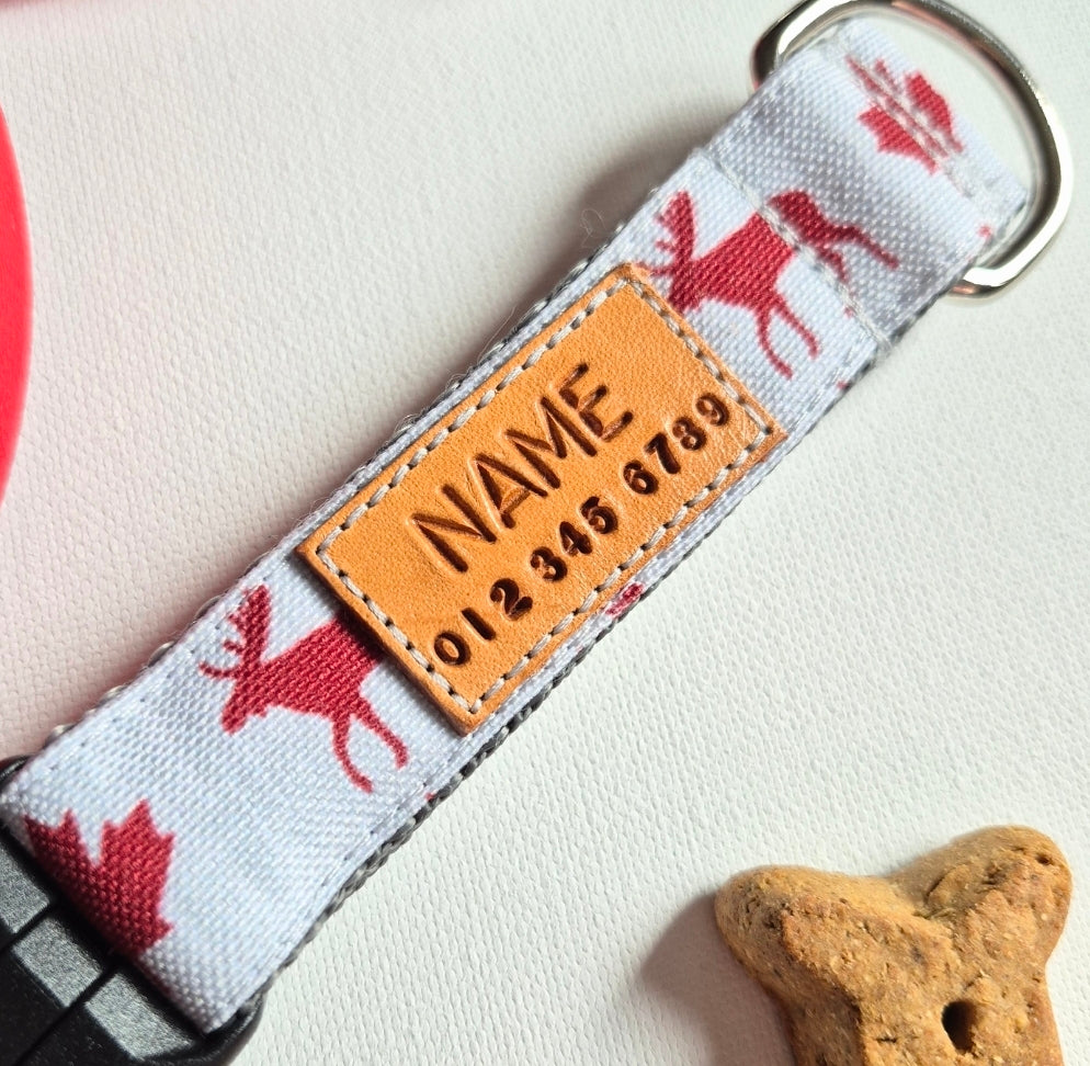 Maple Leaves & Moose Dog Collar