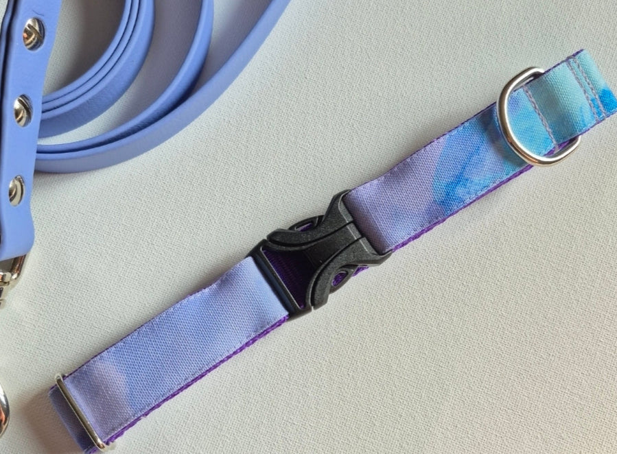 Purple Watercolor Dog Collar