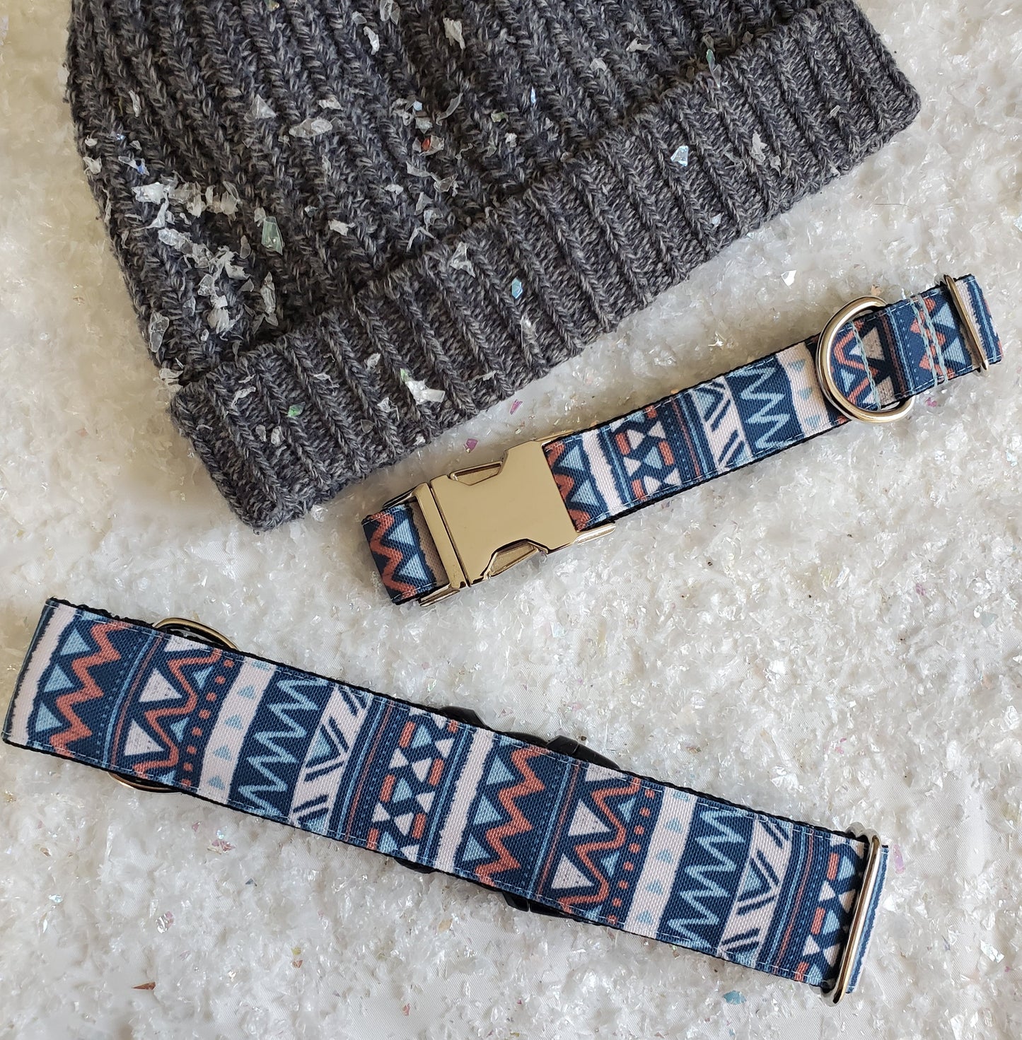 Blue Orange Aztec Dog Collar