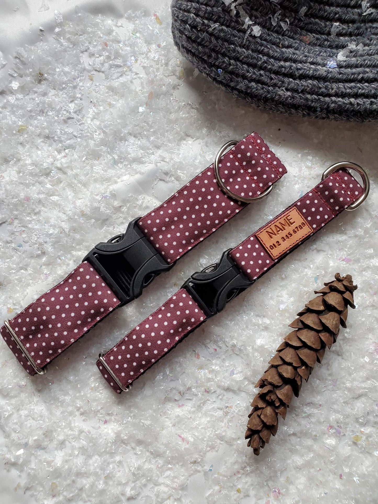 Dark Polka Dots Dog Collar