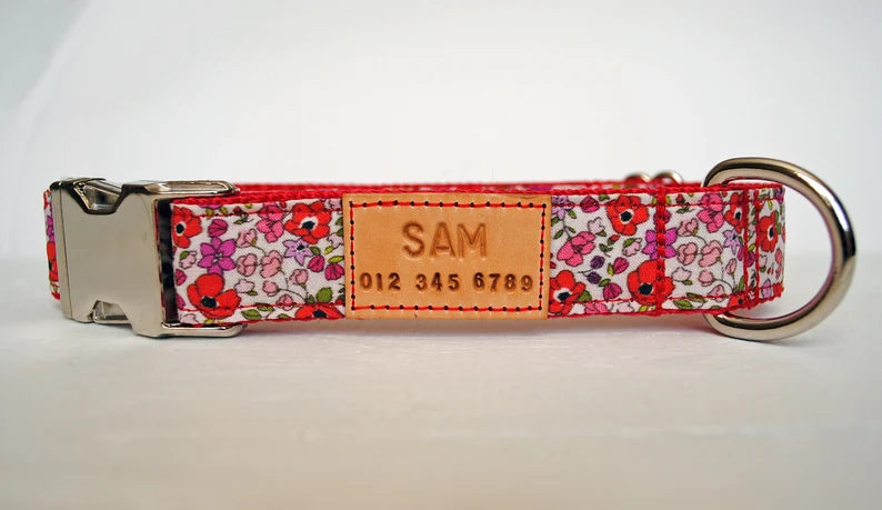 Poppies Dog Collar