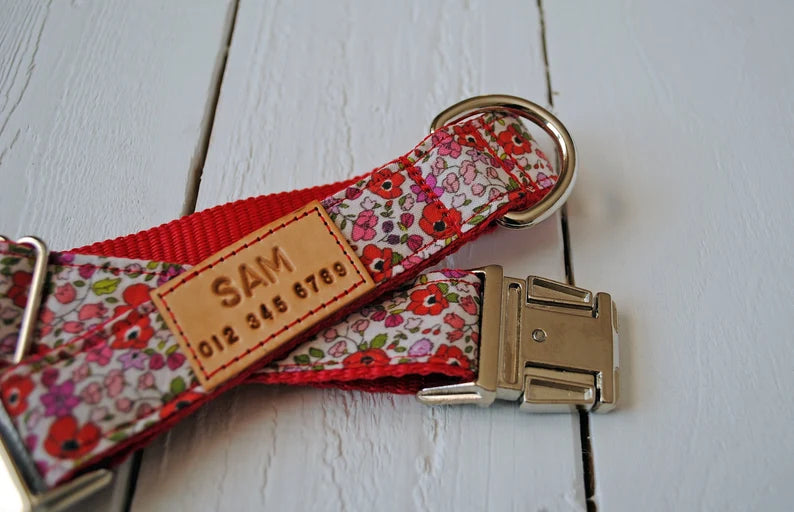 Poppies Dog Collar