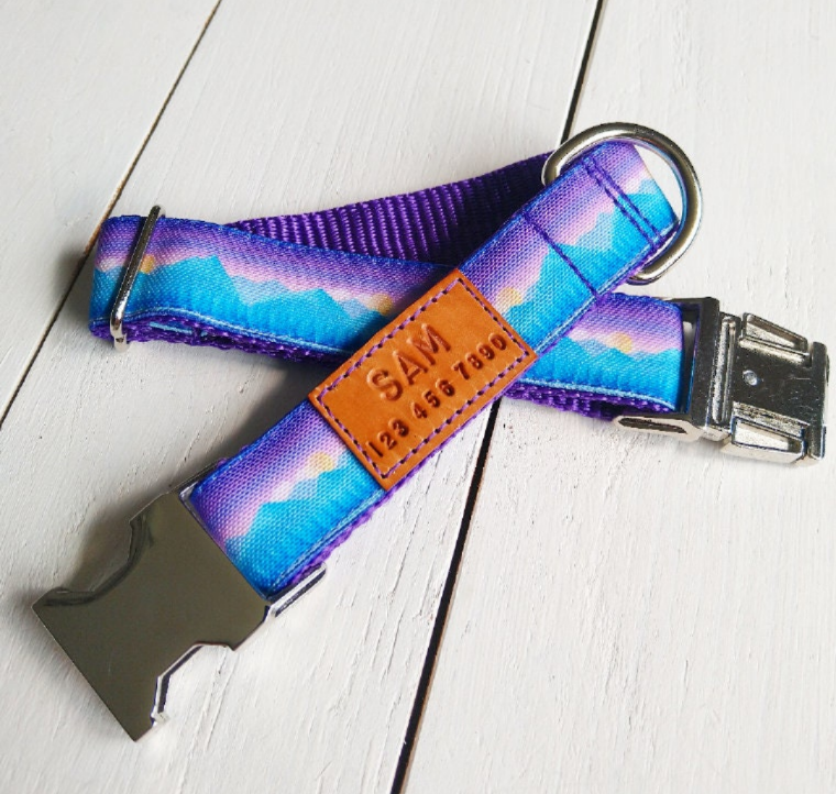Mountain Sunset Dog Collar