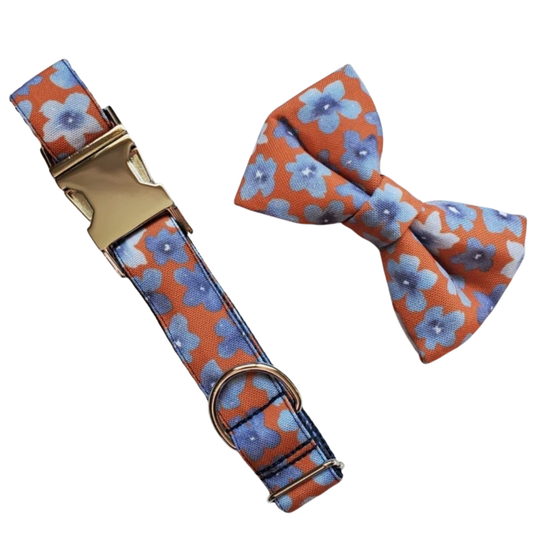 Indigo Floral Over-the-collar Bowtie