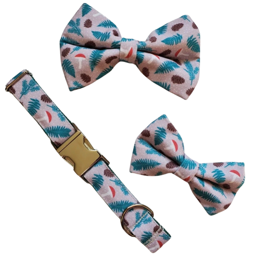 Mushrooms & Pine Over-the-collar Bowtie