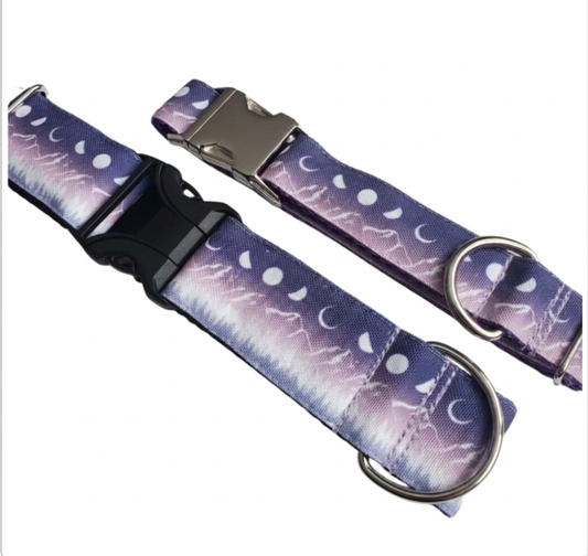 Moon & Mountains Dog Collar