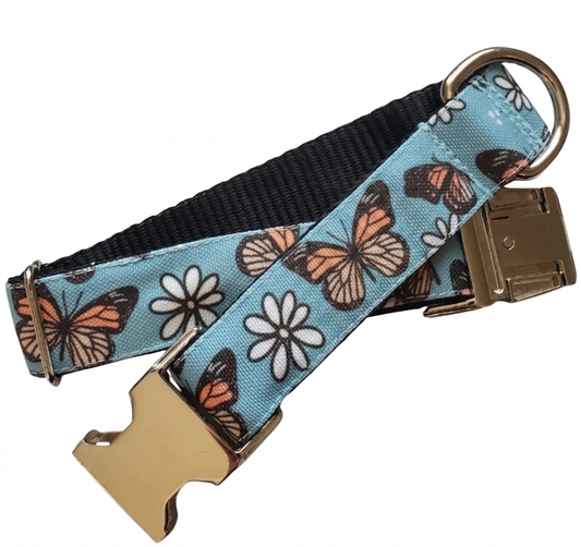 Butterflies & Daisies Dog Collar