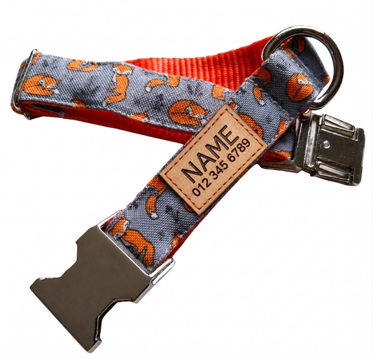Sleepy Foxes Dog Collar