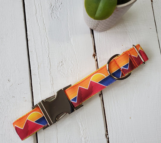 Sunset Mountain Range dog collar