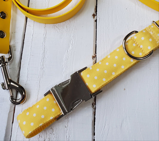 Yellow Polka Dot Dog Collar