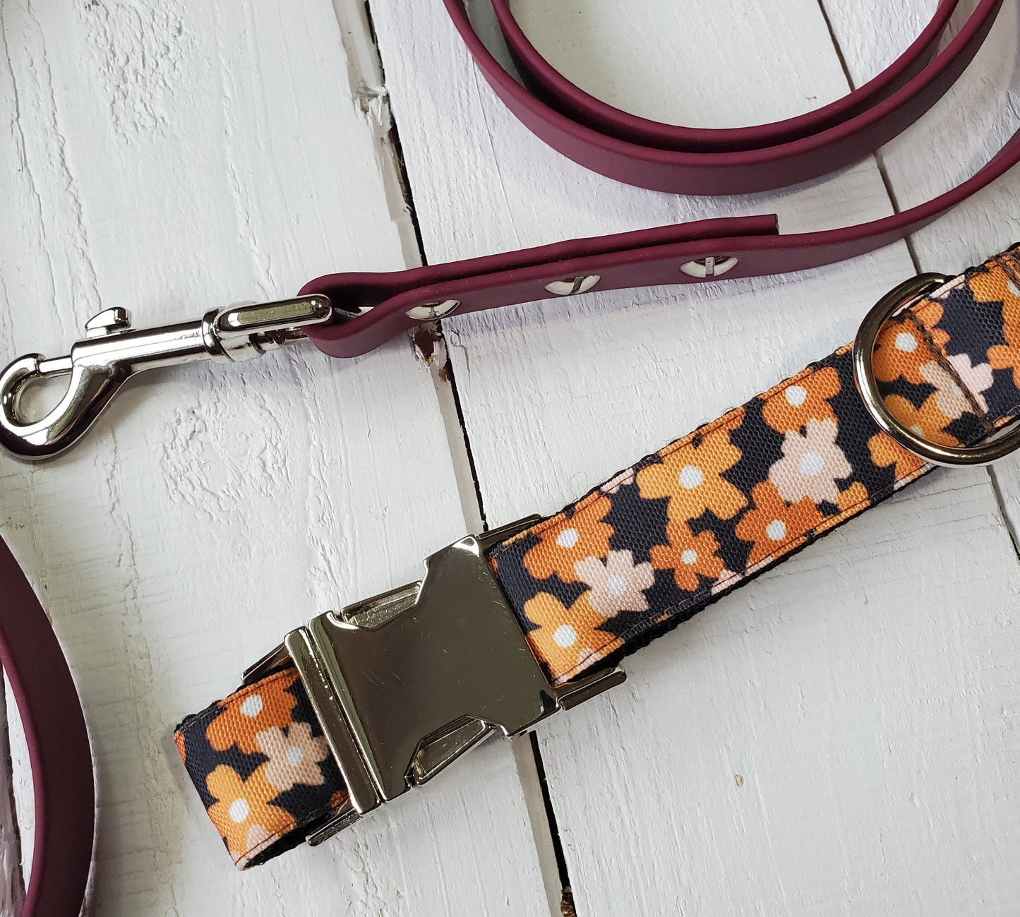 Neutral Floral dog collar