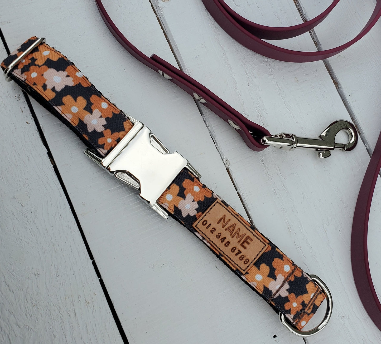 Neutral Floral dog collar