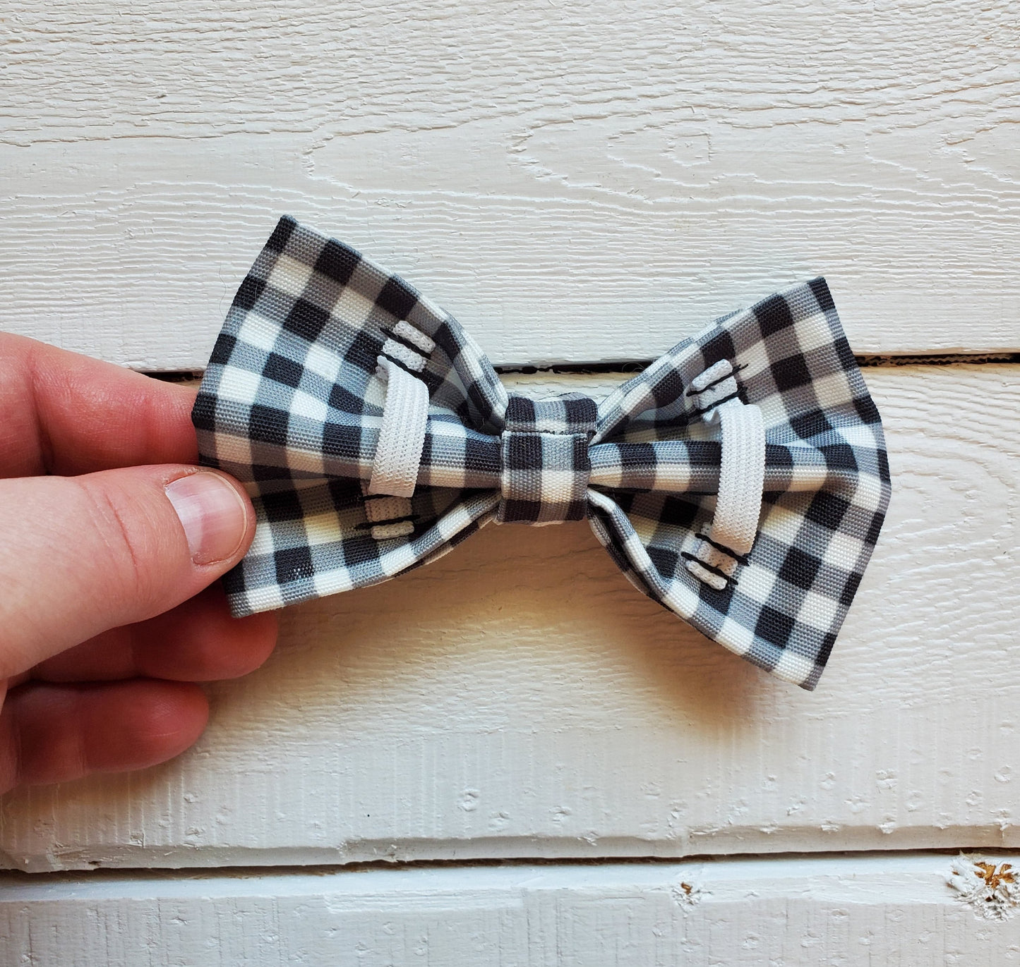 Black & White Buffalo Plaid bowtie