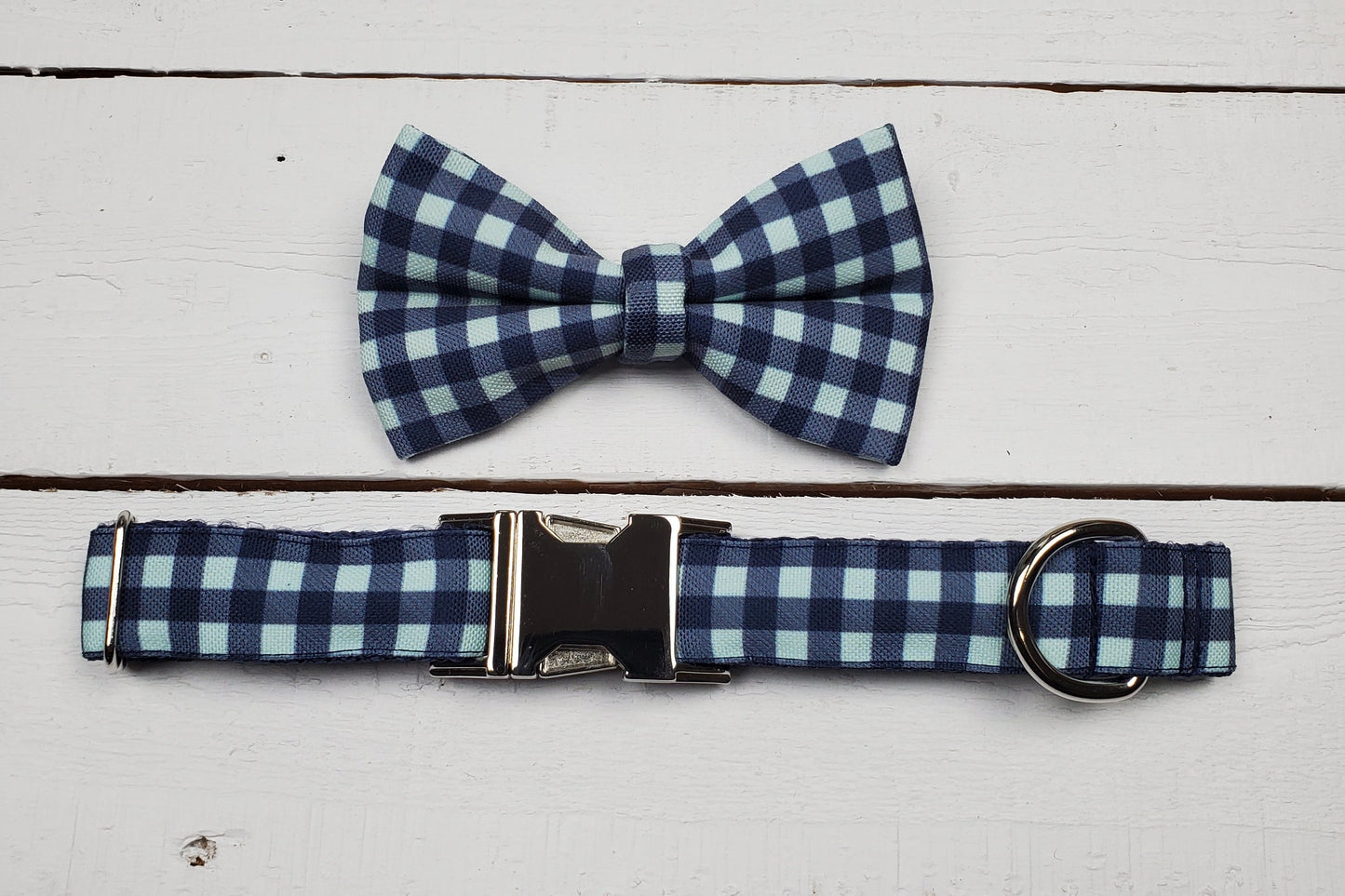 Light Blue & Navy dog collar