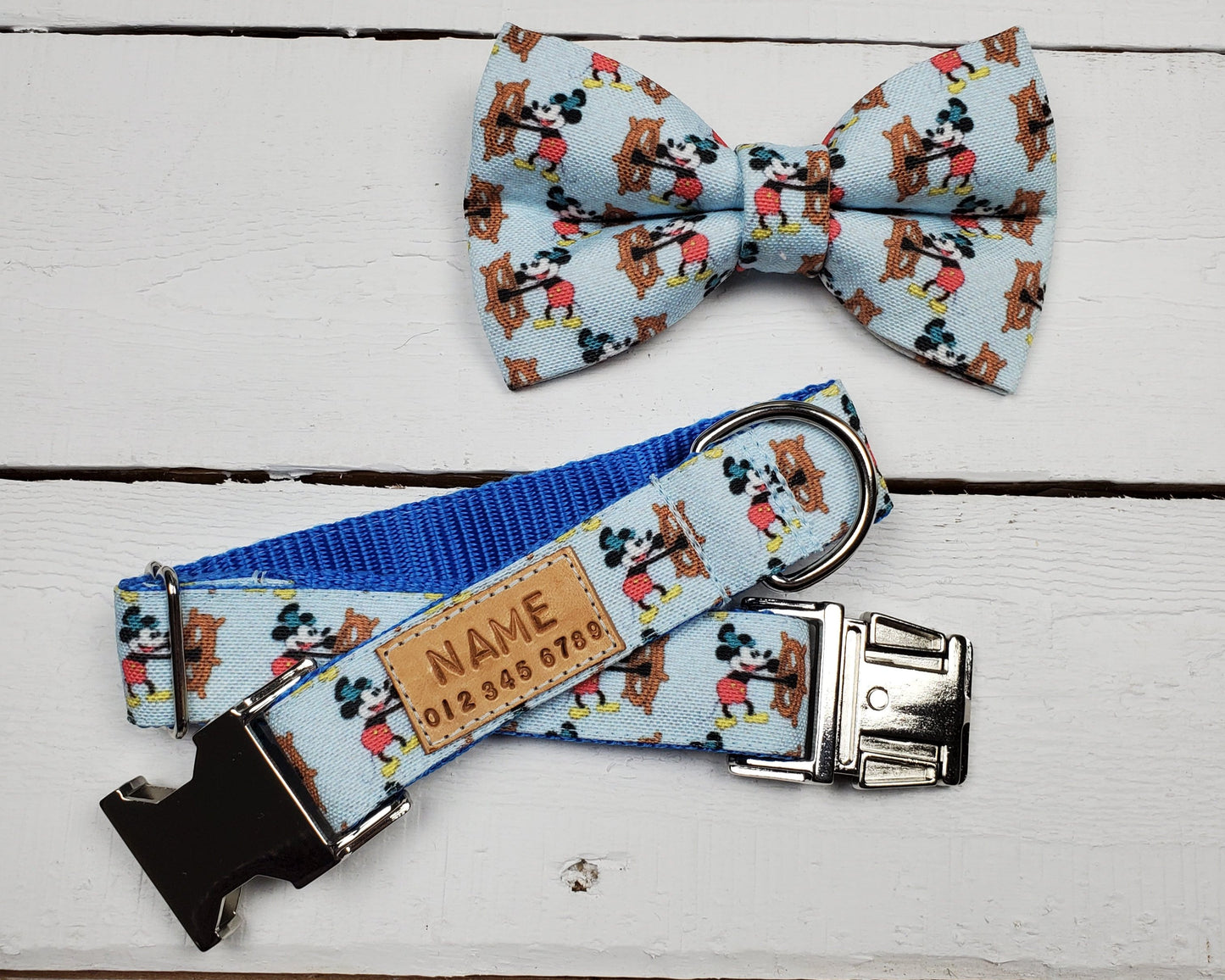 Steamboat Mickey dog collar