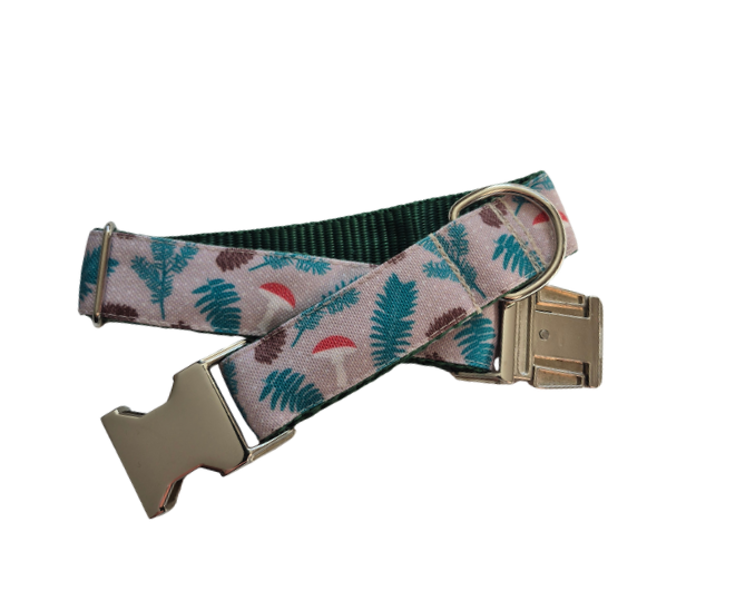 Mushrooms & Pine Dog Collar