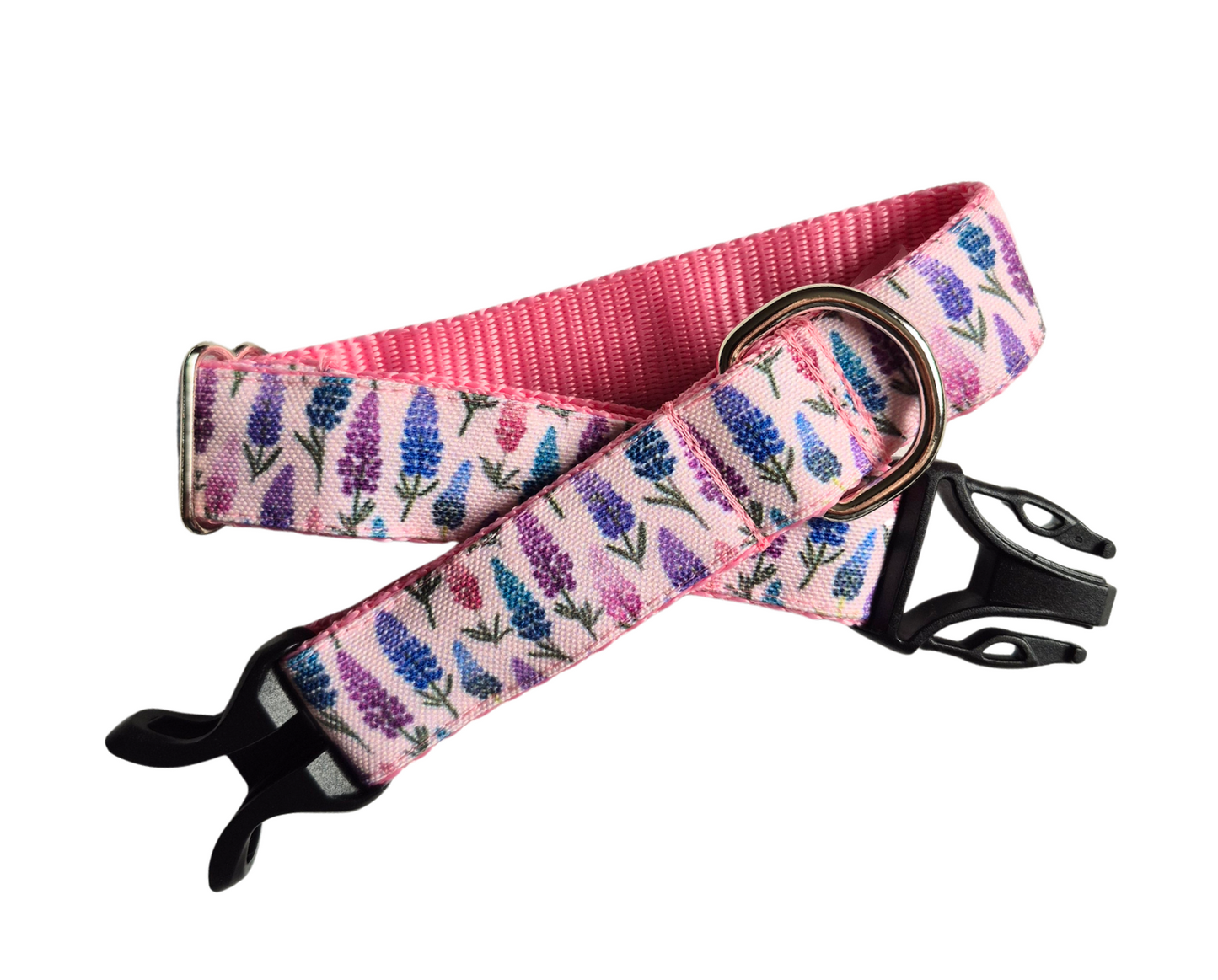 Pink Lupins Dog Collar