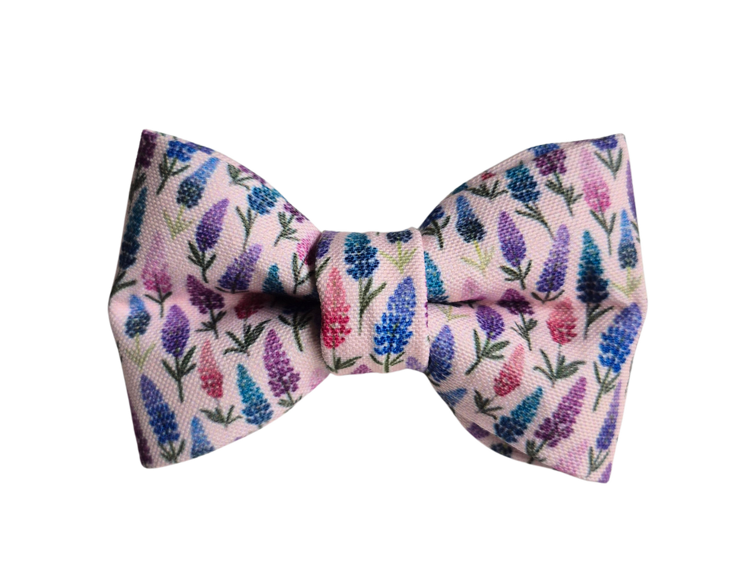 Pink Lupins Over-the-collar Bow