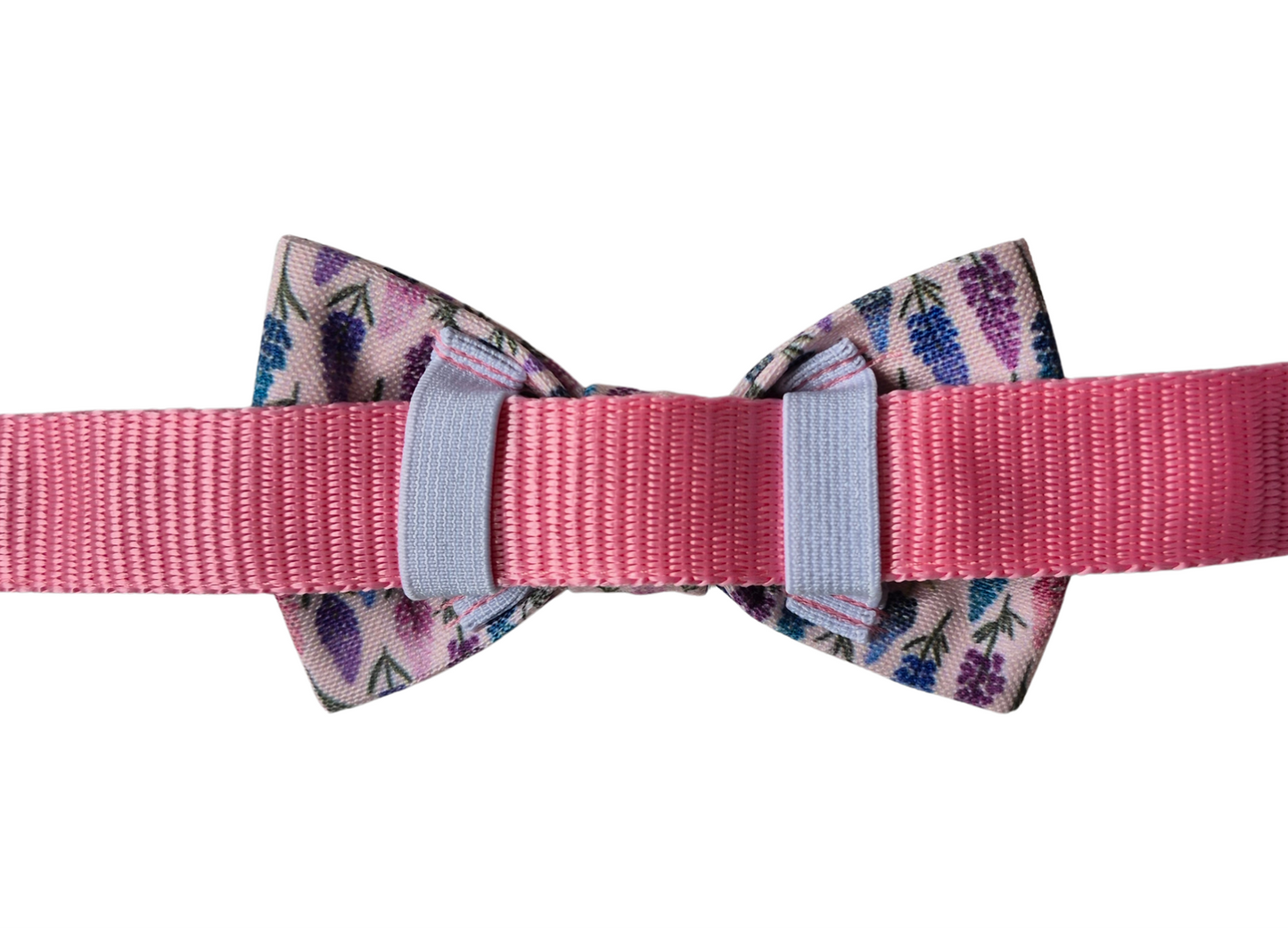 Pink Lupins Over-the-collar Bow
