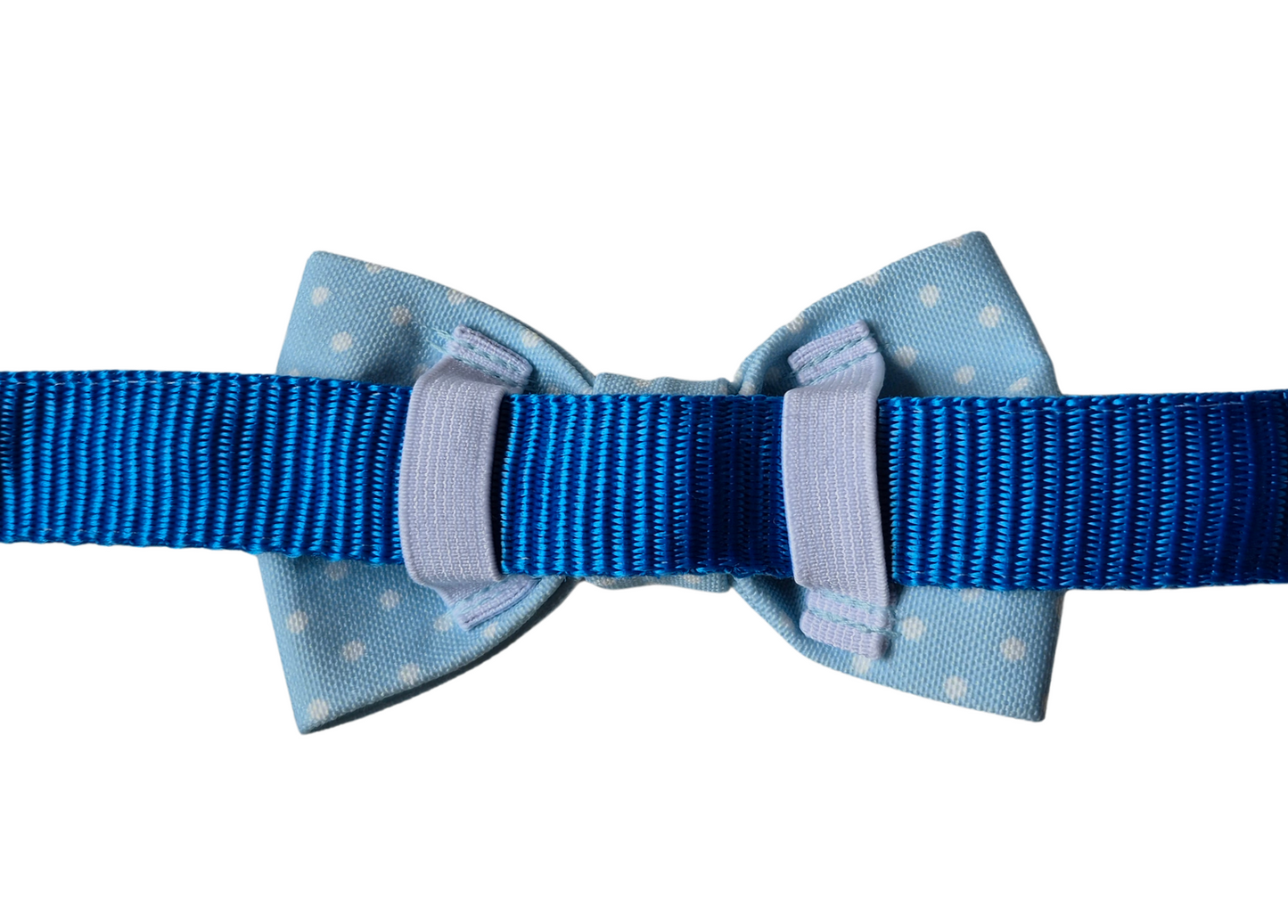 Blue Polka Dot Over-the-collar Bow