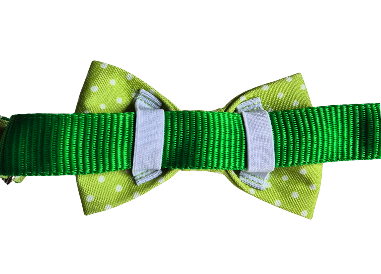 Lime Green Polka Dot Over-the-collar Bow
