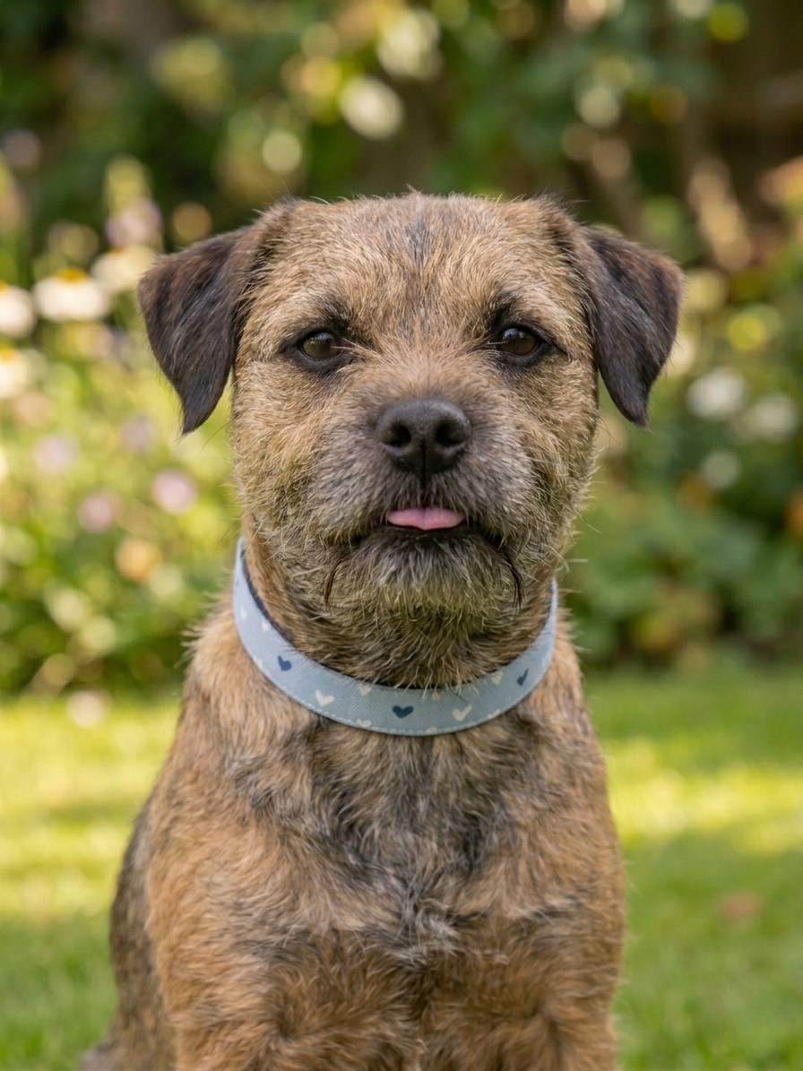 Hearts on Light Blue Dog Collar