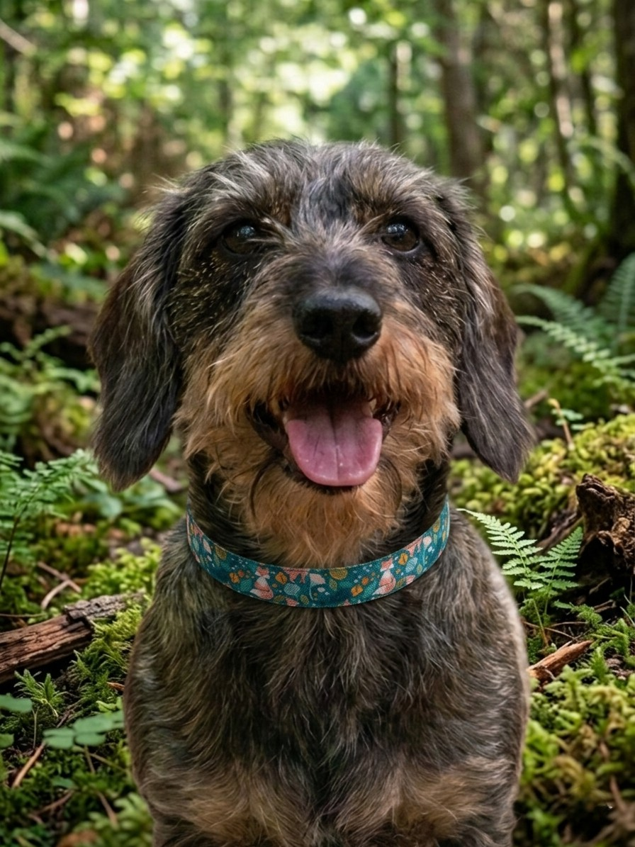 Forest Foxes in Green Dog Collar