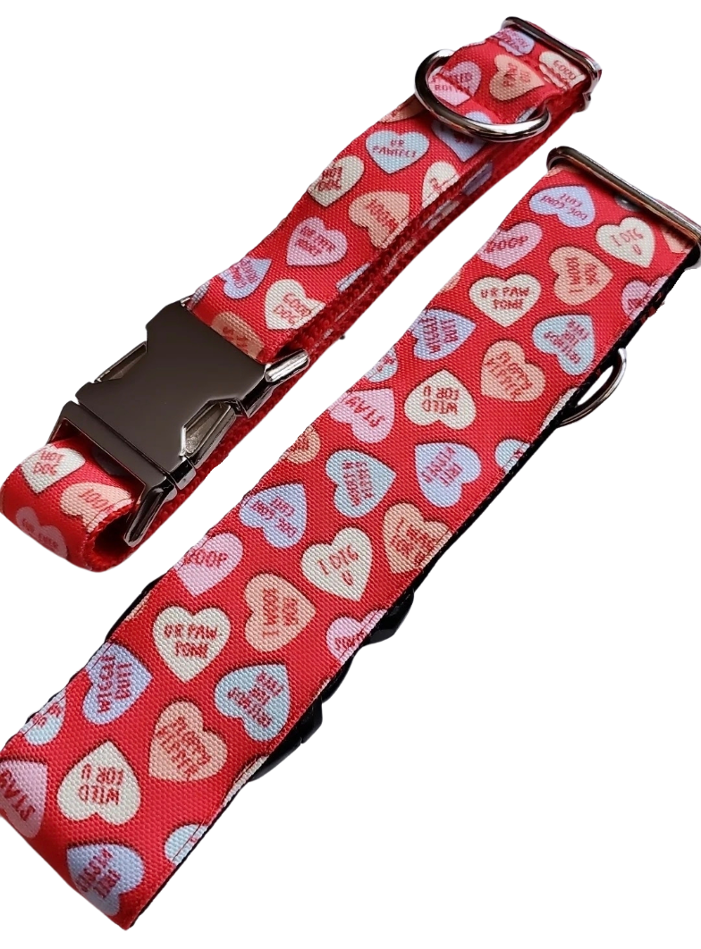 Candy Hearts Dog Collar